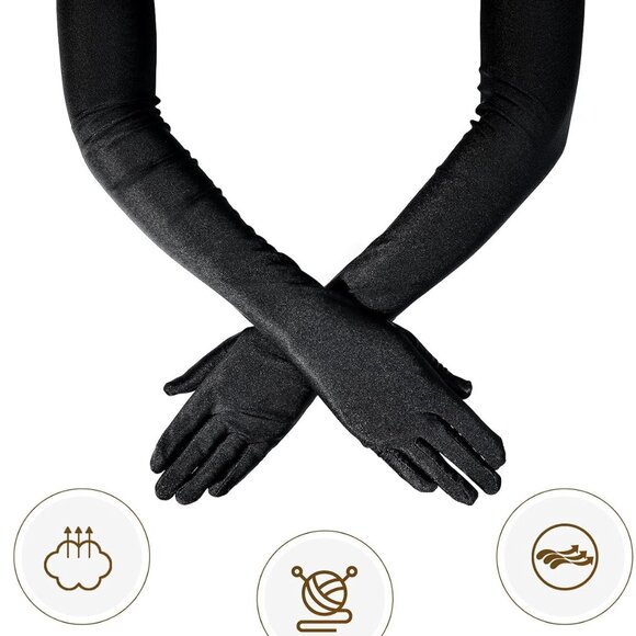 Women 1920s Flapper Set with Headband Beaded Necklaces Earrings Gloves for Vinta - Picture 4 of 7